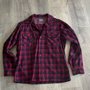 Vintage Pendleton wool Red and Black Plaid Shirt